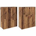vidaXL Armoires Murailles 2 Pièces Bois ancien 69 5 x 34 x 90 cm