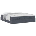 VidaXL Cadre de lit ottoman avec matelas gris foncé 180x200cm velours