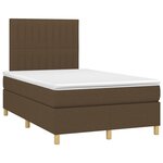 vidaXL Sommier à lattes de lit matelas et LED Marron foncé 120x200 cm