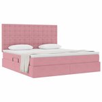 vidaXL Lit avec rangement et matelas Rose 160 x 200 cm Velours