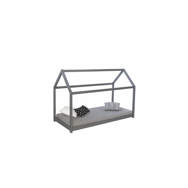 Lit cabane enfant en bois gris 90 x 200cm