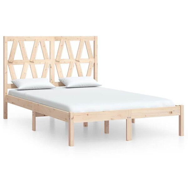 vidaXL Cadre de lit Bois de pin massif 140x200 cm