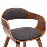 vidaXL Chaise de salle à manger Gris foncé Tissu et bois courbé