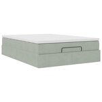 vidaXL Cadre de lit ottoman et matelas gris clair 140x190 velours