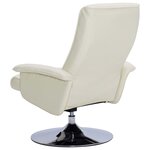 vidaXL Fauteuil inclinable avec repose-pied Crème Similicuir