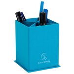 Pot À Crayons Carré 4 Compartiments Carton Teksto - Turquoise - X 8 - Exacompta