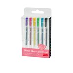 Legami GGP0001 - Set de 6 mini stylos à encre gel Glitter - Shine Like a Diamond