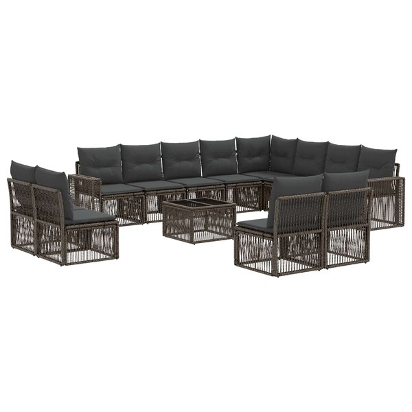 vidaXL Ensemble de canapé de jardin 13 Pièces Gris et Gris foncé