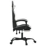 vidaXL Chaise de jeu avec repose-pied Noir et blanc Similicuir