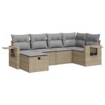 vidaXL Salon de jardin avec coussins 6 Pièces beige résine tressée