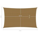 vidaXL Voile d'ombrage 160 g/m² Taupe 2x5 m PEHD
