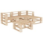 vidaXL Salon de jardin palette 5 Pièces bois