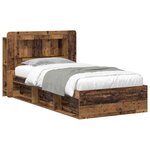 vidaXL Cadre de lit avec rangement Bois ancien 80 x 200 cm