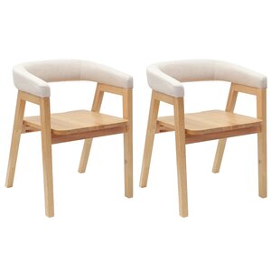vidaXL Chaises de salle à manger 2 pc Bois de Caoutchouc Massif