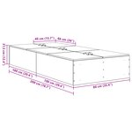 vidaXL Cadre de lit de rangement Noir Chêne 80x200 cm