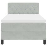 vidaXL Lit à ressorts avec matelas Gris clair 90 x 190 cm Velours