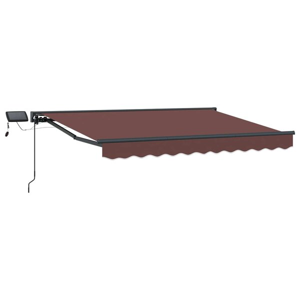 vidaXL Cadre de store manuel avec LEDs Marron et anthracite 2 5 x 2 m
