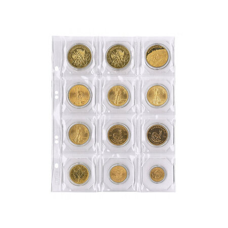 Feuilles numismatiques mu12 pour 12 monnaies jusqu'à ø 50 mm