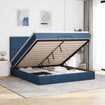 VidaXL Cadre de lit ottoman avec matelas bleu 200x200cm tissu