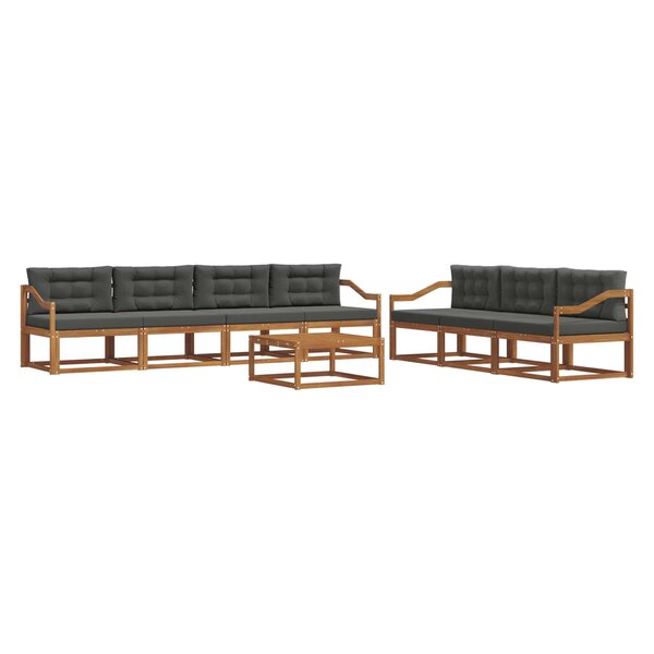 vidaXL Ensemble de canapés d'extérieur 8 Pièces Naturel et Anthracite