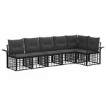 vidaXL Ensemble de canapés d'extérieur 6 Pièces Noir et Gris foncé