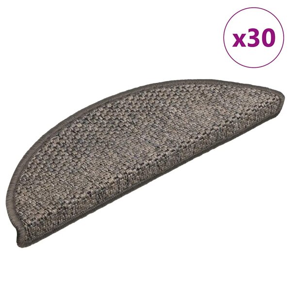 vidaXL Tapis d'escalier autocollants 30 Pièces 56x17x3 cm marron beige