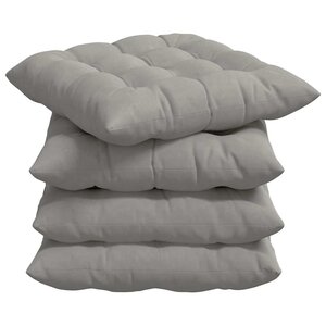 vidaXL Coussins de siège 4 Pièces Gris clair 40 x 40 x 6 cm Microfibre