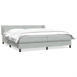 vidaXL Sommier à lattes de lit et matelas gris clair 180x210cm velours
