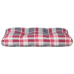 vidaXL Coussin de palette motif à carreaux rouge 80x40x12 cm tissu