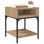 vidaXL Table de chevet chêne artisanal 40 x 40 x 50 cm