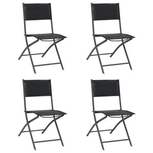 vidaXL Chaises de jardin pliables lot de 4 Acier et textilène