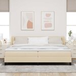 vidaXL Lit à ressorts avec matelas Crème 200 x 200 cm tissu