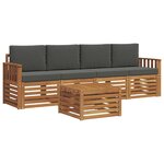 vidaXL Ensemble de canapés d'extérieur 5 Pièces Naturel et Anthracite