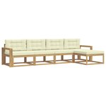 vidaXL Ensemble de canapés d'extérieur 4 pc Blanc et crème Polyester