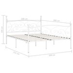 vidaXL Cadre de lit sans matelas avec sommier à lattes métal 200x200cm