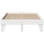 vidaXL Cadre de lit sans matelas blanc 135x190 cm bois de pin massif