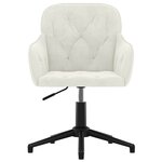 vidaXL Chaise pivotante de bureau Crème Velours