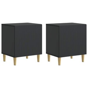 vidaXL Cabinet de chevet 2 Pièces Noir 43 x 34 5 x 50 cm