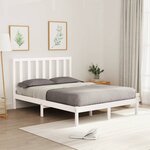 vidaXL Cadre de lit Blanc Bois massif 120x200 cm