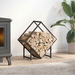 vidaXL Portant de bois chauffage noir 60x25x60 cm