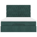 vidaXL Cadre de lit ottoman avec matelas vert foncé 140x190 cm velours