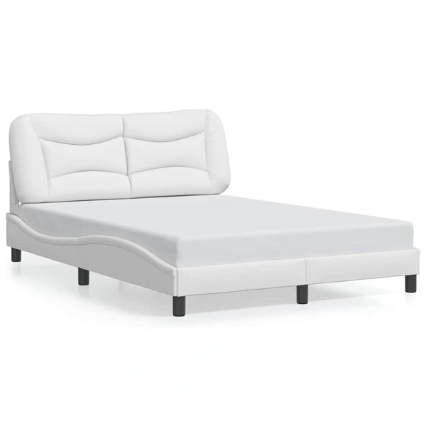 vidaXL Cadre de lit sans matelas Hvar blanc 140x200 cm similicuir