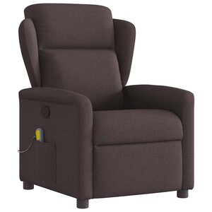vidaXL Fauteuil de massage inclinable Marron foncé Tissu