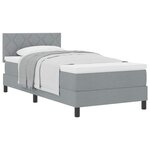vidaXL Lit à ressorts avec tête de lit Gris clair 90 x 190 cm tissu