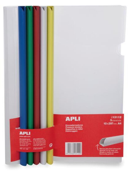 Kits Reliures colorés + couverture transparente 5 pièces