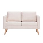 vidaXL Ensemble de canapé 2 Pièces tissu crème