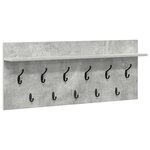 vidaXL Porte-manteau mural avec étagère avec stockage Gris béton 100 x 40 x 12 cm