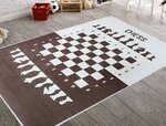 Tapis enfant Echec 120 x 160 cm - Marron