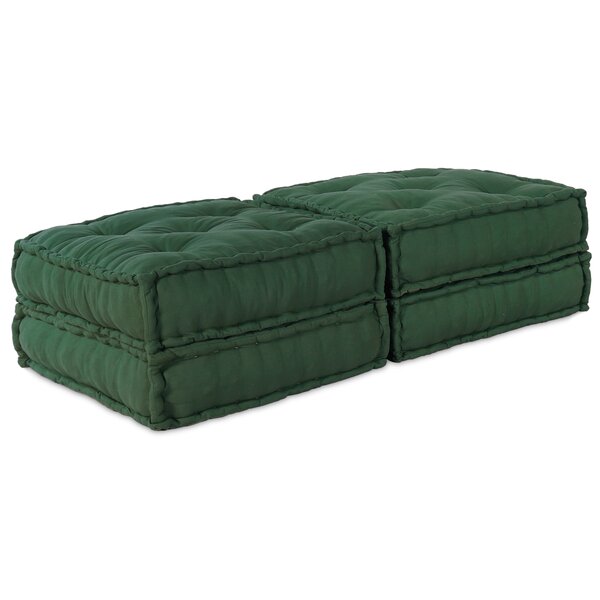 Poufs modulaires vidaXL 2 Pièces en tissu vert