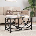 vidaXL Table basse avec dessus en verre noir 78 5x40x41 cm acier